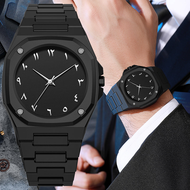POVATI K7030 Casual Arabic Dial Design Black Wrist Quartz Watch for Men Wholesale Wristwatches