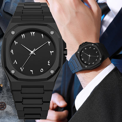 POVATI K7030 Casual Arabic Dial Design Black Wrist Quartz Watch for Men Wholesale Wristwatches