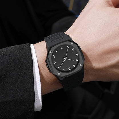 POVATI K7030 Casual Arabic Dial Design Black Wrist Quartz Watch for Men Wholesale Wristwatches