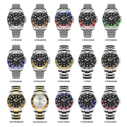 Luxury watches wholesale cross-border foreign trade quartz watch calendar waterproof steel band men's watch GB861C