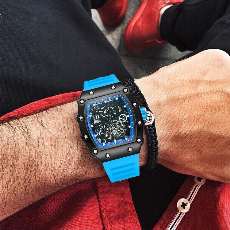 Casual fashion trend fully automatic quartz hollow luminous waterproof Darth Vader 1705 men's watch