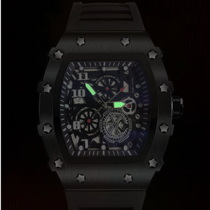 Casual fashion trend fully automatic quartz hollow luminous waterproof Darth Vader 1705 men's watch