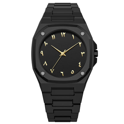POVATI K7030 Casual Arabic Dial Design Black Wrist Quartz Watch for Men Wholesale Wristwatches