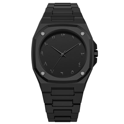 POVATI K7030 Casual Arabic Dial Design Black Wrist Quartz Watch for Men Wholesale Wristwatches