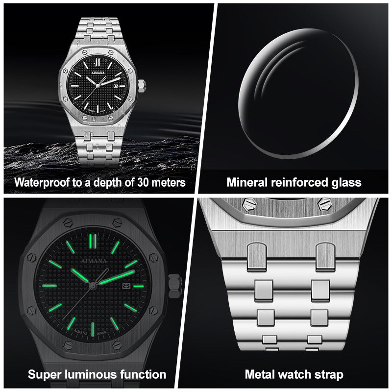 Luxury men's stainless steel watches new waterproof luminous luxury watches K108