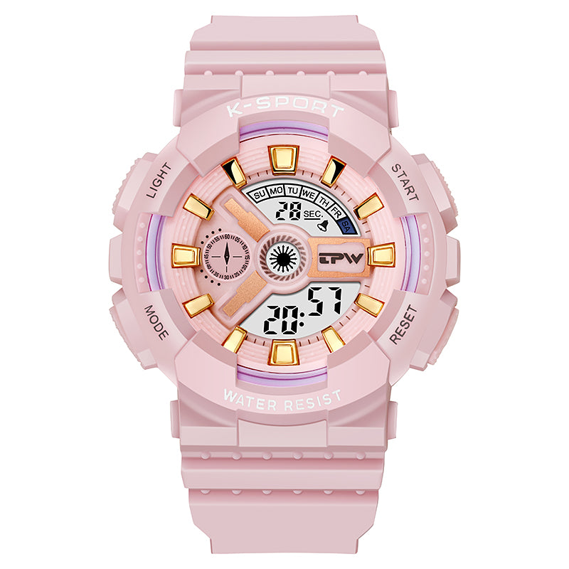 AARON K9054 Children's Fashion Sport Digital Watch Waterproof Luminous Alarm for Outdoor Activities