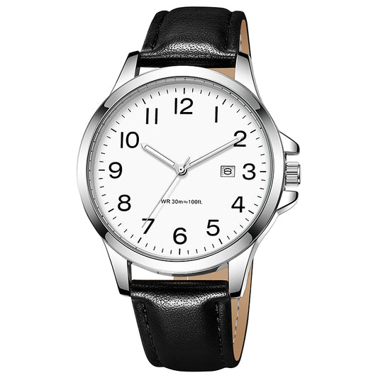 AARON K3112 Casual Black Arabic Calendar PU Leather Watch for Men Wholesale Relojes Hombre