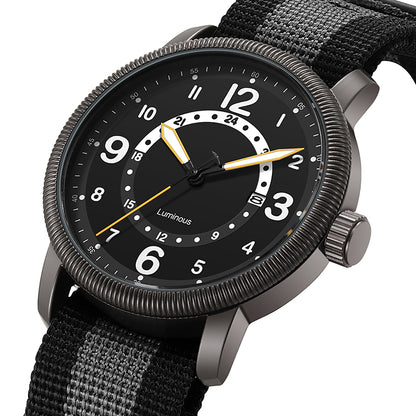 POVATI K7106 Casual Sports Nylon Watch For Men Luminous Dial 3ATM Waterproof