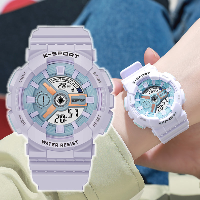 AARON K9054 Children's Fashion Sport Digital Watch Waterproof Luminous Alarm for Outdoor Activities
